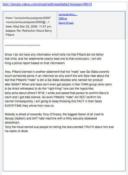 Lisa de Witt actionable defamation of Barry Pittard