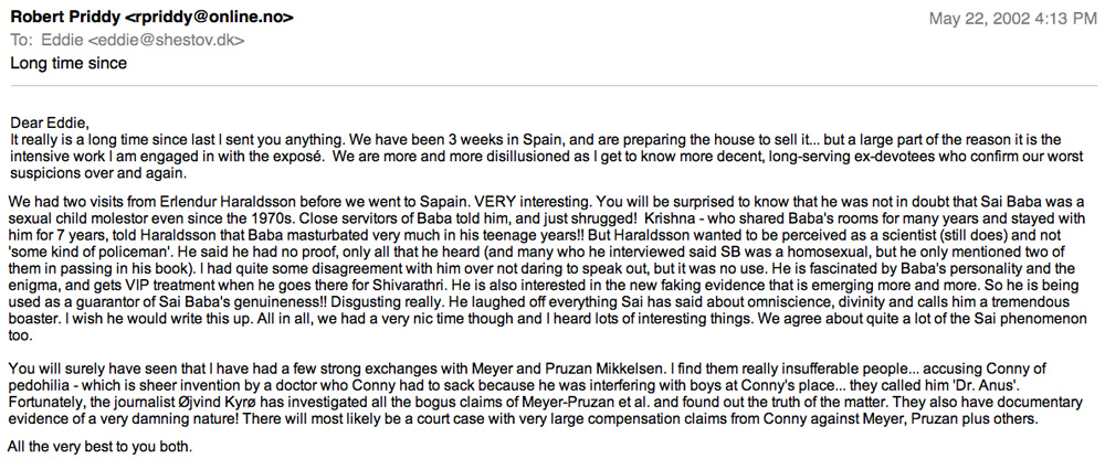 Mail to Eddie Helshøi on Erlendur haraldsson